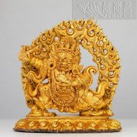 Gold Plated on Bronze Statue of Mahakala