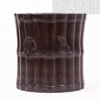 Red Sandalwood Carving Bamboo Pattern Pen Holder