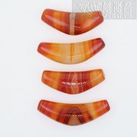 Horn-Shaped Dzi Bead (Natural Red Sardonyx) - A1