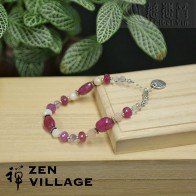 Collection happiness  Fancy sappire fluorite morganite 925 silver bracelet