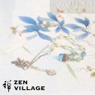 Swiss blue topaz aquamarine morganite 925 silver necklace