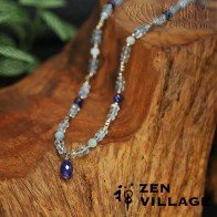 Meet vitality Fancy sapphire morganit sapphire aquamarine 925 silver necklace 