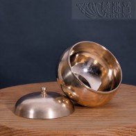 Brass golden rice bowl and offering bowl 