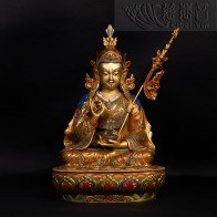 “Many Treasures” Gilt Copper Guru Rinpoche