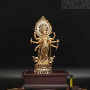 Golden Eight Arms Guanyin Statue(No.7218)