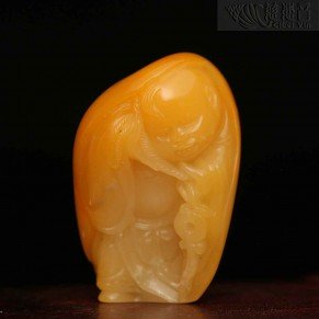 Shoushan stone carving of a fortune child ornament