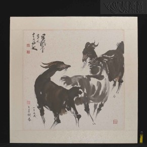 Three Goats Bring Auspiciousness(Signed by Li Qi Mao)