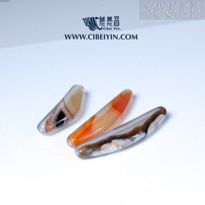 Horn-Shaped Dzi Bead (Natural Red Sardonyx) - B2