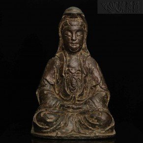 Copper Sitting Guanyin Statue