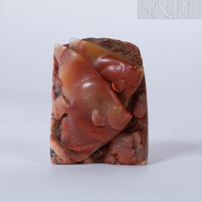 "Rich and noble Pisces" Shoushan stone ornament