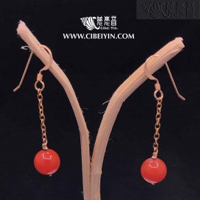Invite wealth-South Red Agate earrings-Glossy Long