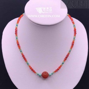 The most dazzling presence in the crowd-South Red Agate Necklace (GF Gold)