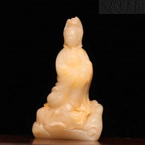 Shoushan Stone Seated Guanyin Bodhisattva