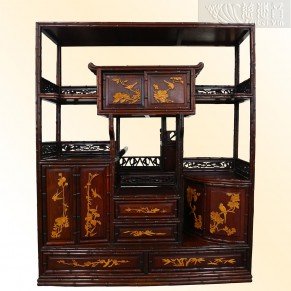 Rosewood inlaid boxwood tea shed