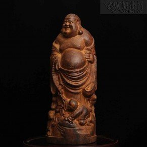Wood Carving Maitreya Buddha
