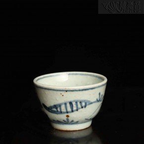 Blue and white old tea cup-3