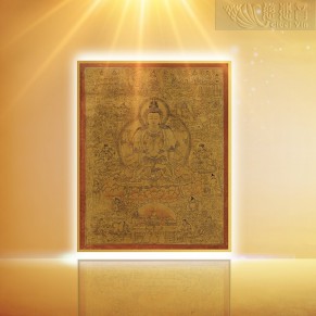 The Ming Dynasty Four-Arm Guanyin Bodhisattva Golden Thangka(Medium)