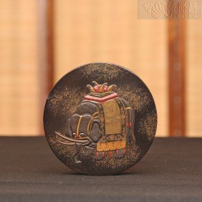 A Black Lacquer 'Elephant' Box and Cover