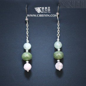 Peaceful-Fancy sapphire morganite 925 silver earrings