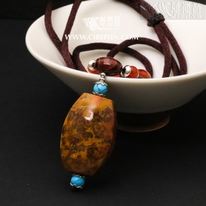 "Lotus Buddha Kingdom"True Fire Stone Necklace-18-013