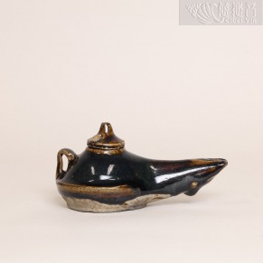 Song Dynasty Thousand-Year Black Glaze Clay Oil Lamp-1