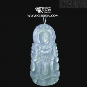 "Treasure Vase"Guanyin Jadeite Pendant-2324