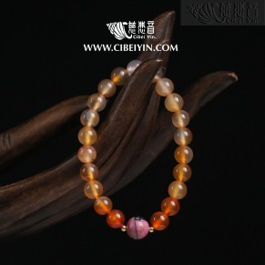 "Beloved" Agate and Rhodonite Bracelet (8mm)