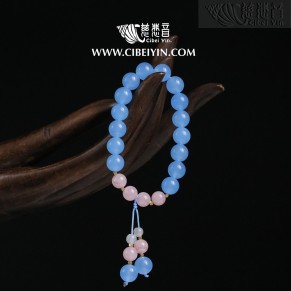 "Harmonious Connections" Aquamarine and Crystal Bracelet (10mm)