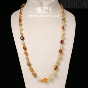 Hetian Jade Natural-Shaped Seed Necklace (M)