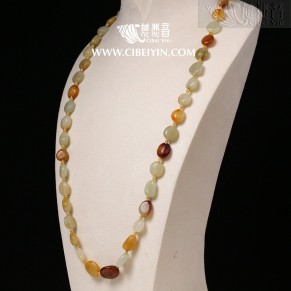 Hetian Jade Natural-Shaped Seed Necklace (L)