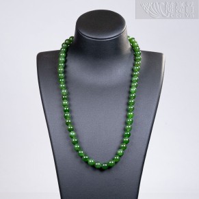 Hetian Jade Necklace （Green）-8mm