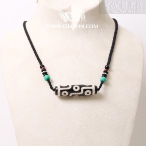 Nine-Eyed Dzi Bead Necklace – 48 mm – Random Shipment