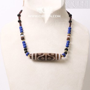 Eight-Eyed Dzi Bead Necklace – 57 mm – Random Shipment