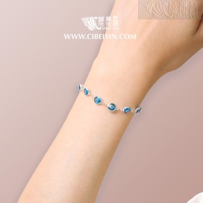 Vajra Eye Bracelet-Light blue (7mm)