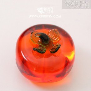 "Heir Apparent" Persimmon Glaze Crystal Ornament