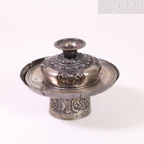 Silver Offering Cup Stand and Lid
