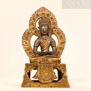 A Partial Gilt-Bronze Figure of Amitayus Buddha-778