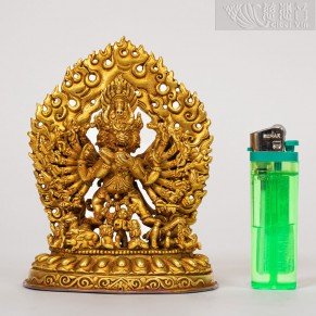 Gold Plated on Bronze Statue of Depicting Vajrabhairava