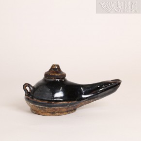 Song Dynasty Thousand-Year Black Glaze Clay Oil Lamp-2