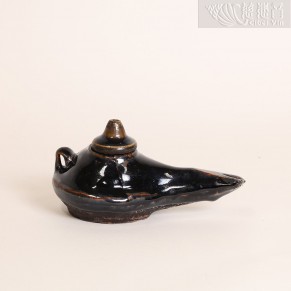 Song Dynasty Thousand-Year Black Glaze Clay Oil Lamp-3