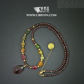 "Bright and Brilliant Future" Multi-shaped and Color Tourmaline Necklace 