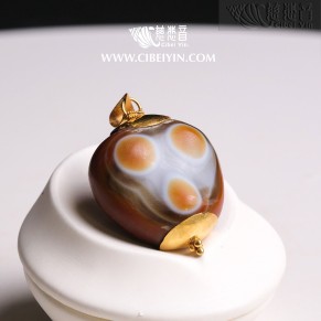 Natural Three-Eyed Dzi Bead King-5