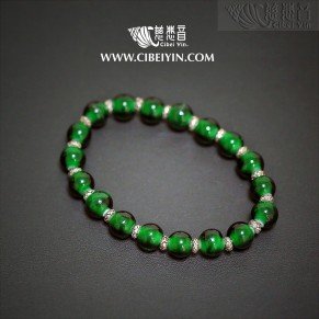 Green Glazed Crystal Bracelet 11-9 NO12