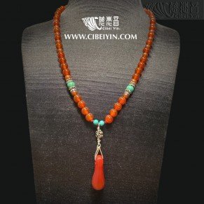 Glazed Crystal Necklace 418-13