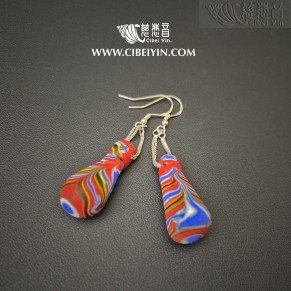 Glazed Crystal Earrings 418-1