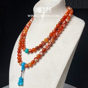 Natural Agate Heavenly Eyes 108 Prayer Beads 01-02