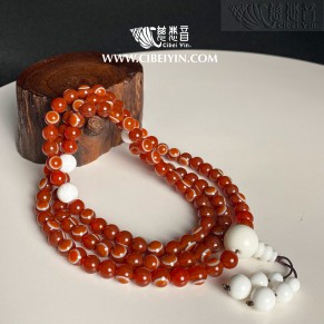 Natural Agate Heavenly Eyes 108 Prayer Beads 01-0A