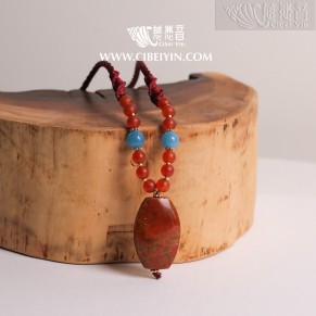 "Good Fortune"True Fire Stone Pendant-8-009