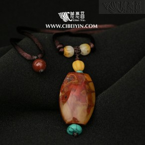 "Wealth and Prosperity"True Fire Stone Necklace-18-010
