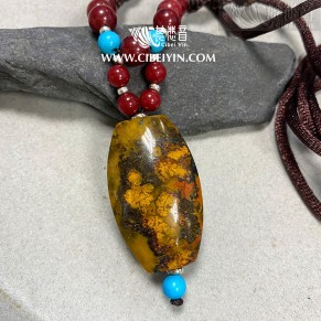 "Blooming Flowers"True Fire Stone Necklace-18-017